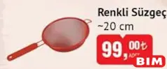 RENKLİ SÜZGEÇ 20 CM
